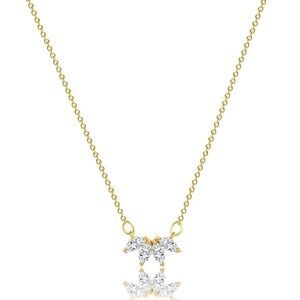 Elegant Gold Crystal Pendant Necklace - Gold
